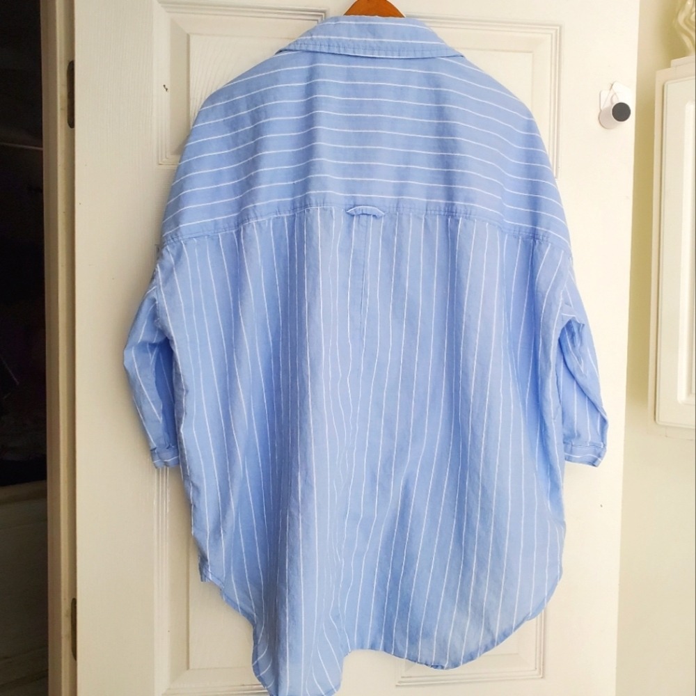 Gee Gee Blue Striped 100% Cotton Button Up Shirt Sz:2XL - Picture 2 of 6